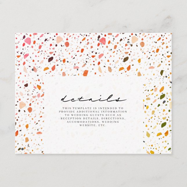 Desert Terrazzo Wedding Details Enclosure Card (Front)