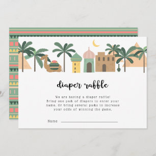 Desert Theme Camel Diaper Raffle Invitation