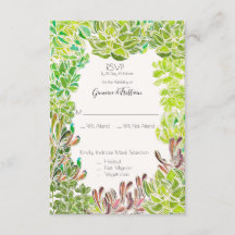 Desert Theme Wedding Invitation RSVP Response card