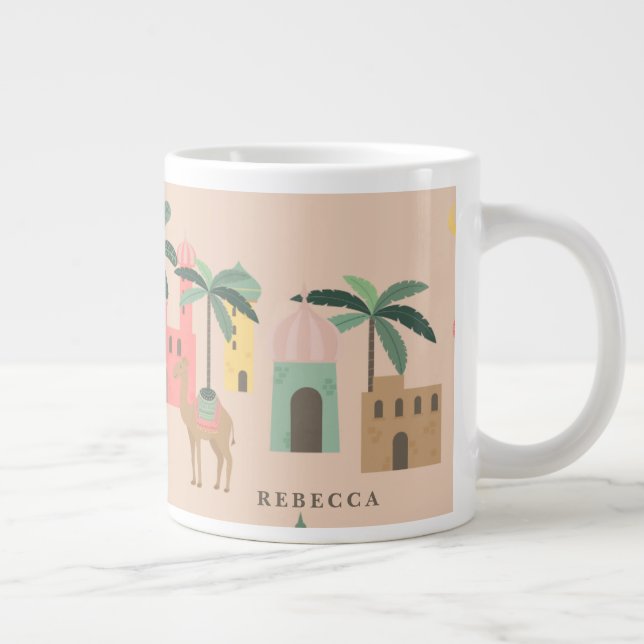 Desert Themed Arabian Nights Personalised Name  Large Coffee Mug (Right)
