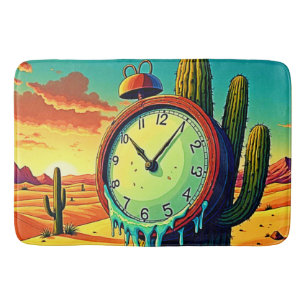 Desert Time Melts Away Clock Bath Mat