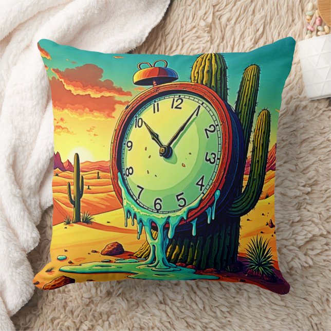 Desert Time Melts Away Clock Cushion (Blanket)