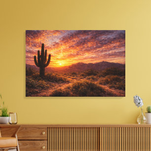 Desert Twilight: The Majestic Saguaro Canvas Print