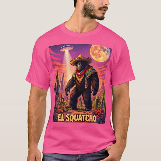 Desert Ufo Bigfoot And Sasquatch Alien T-Shirt (Front)