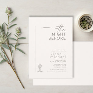 Desert Vibes Rehearsal Dinner Ivory ID1019 Invitation