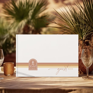 Desert Vibes Wedding Stripe Terra Cotta  ID1019 Guest Book