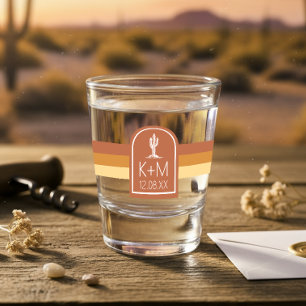 Desert Vibes Wedding Stripe Terra Cotta ID1019 Shot Glass