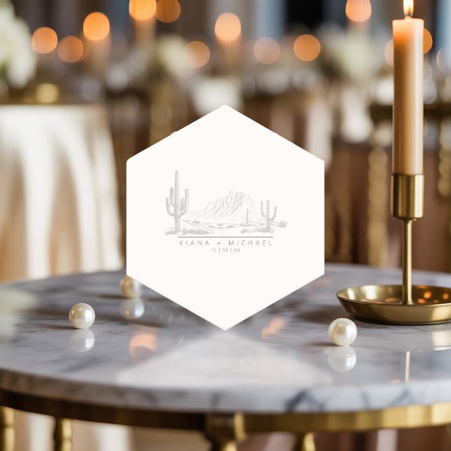 Desert Vibes Wedding Thank You Landscape ID1019 Paper Coaster (Creator Uploaded)