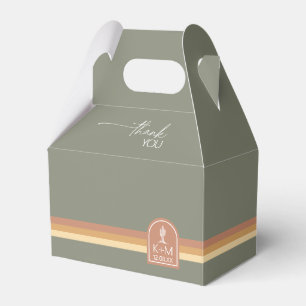 Desert Vibes Wedding Thank You Stripe Sage ID1019 Favour Box