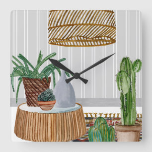 Desert Weavers I Square Wall Clock