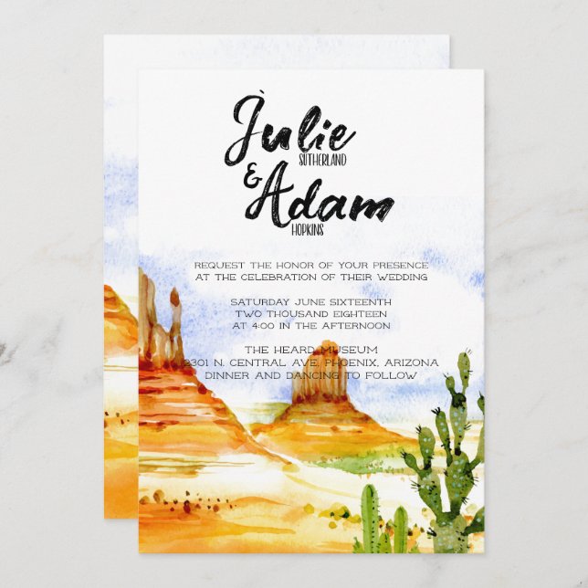 Desert Wedding Invitation (Front/Back)