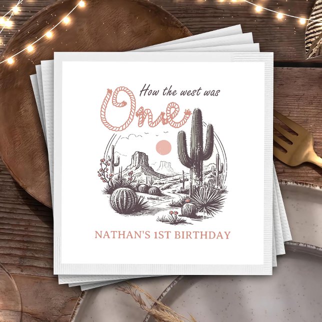 Desert Western Rodeo 1st Birthday Napkins (Creator Uploaded)