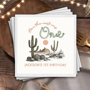 Desert Western Wild West 1st Birthday Napkins