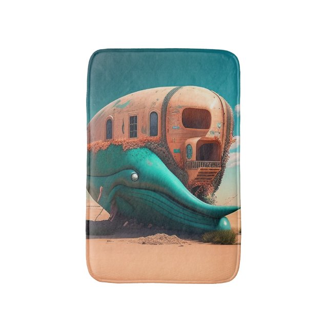 Desert whale house bath mat (Front Vertical)