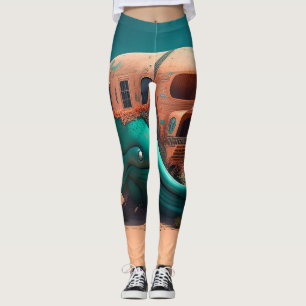 Desert whale house leggings