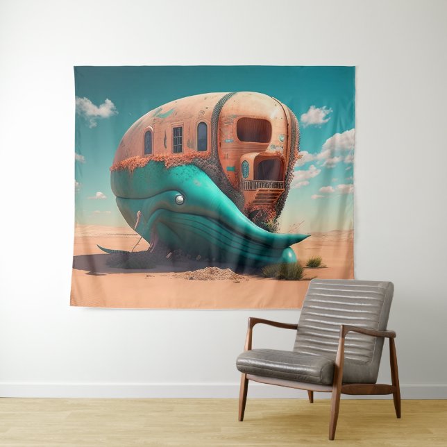 Desert Whale House Tapestry (In Situ (Horizontal))