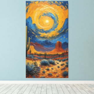 Desert Whirlwind: A Starry Night Over Monument Canvas Print