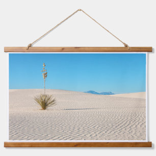 Desert White Sands Landscape and Lone Yucca Hanging Tapestry