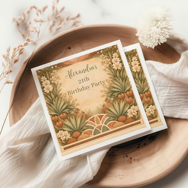 Desert Wildflower Garden Birthday Napkin (Creator Uploaded)