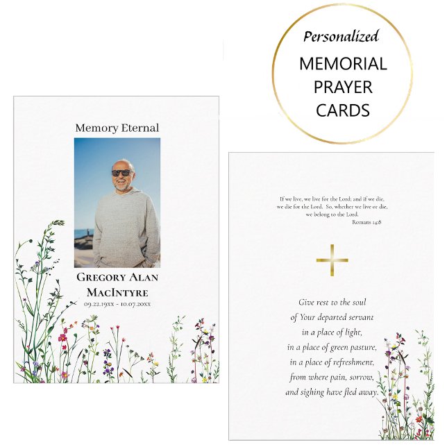 Desert Wildflowers Orthodox Funeral Prayer Card    (Creator Uploaded)
