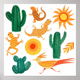 Desert Wildlife Children Poster