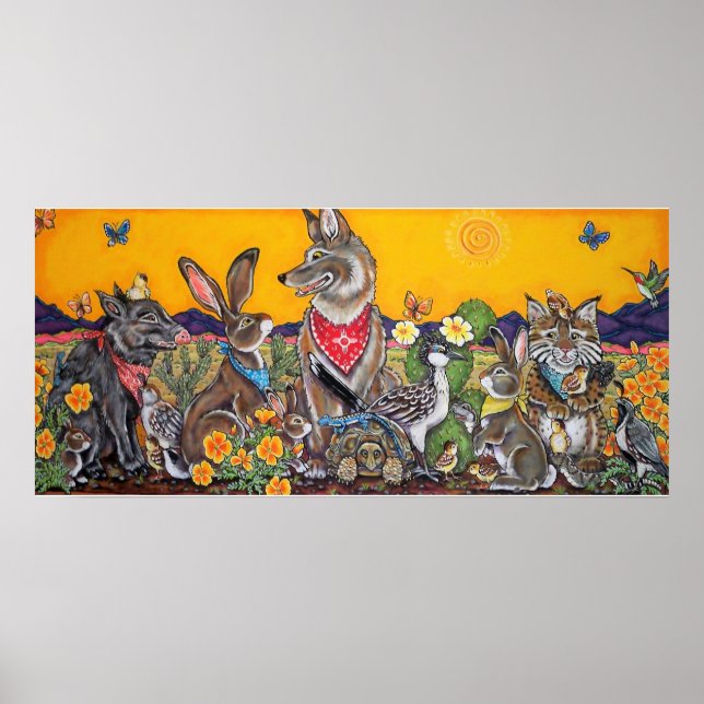 Desert Wildlife Humourous Southwestern Poster (Front)