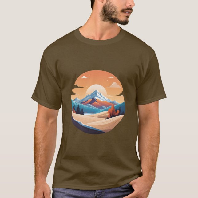 Desert Window to Snowy Peaks Art. T-Shirt (Front)