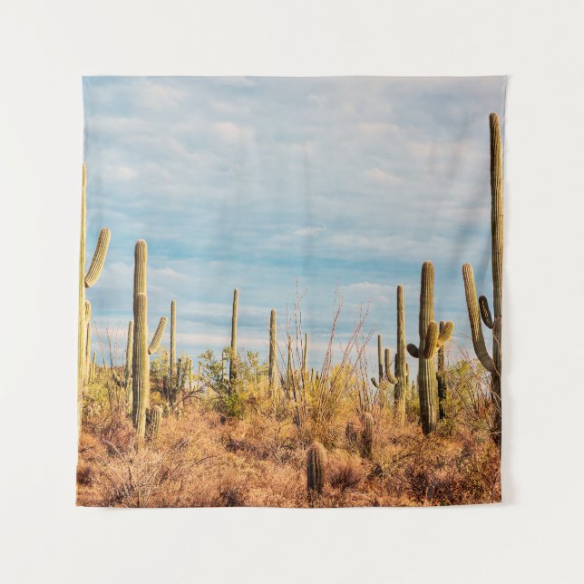 Desert with Saguaro cacti Tapestry (Front)