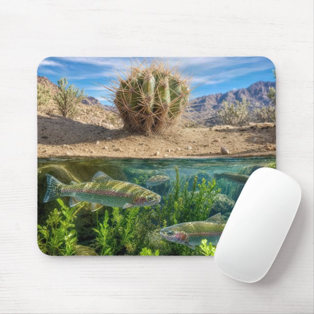 Desert with Subterranean Lake Scene Mouse Pad (With Mouse)