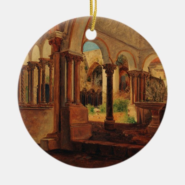 Deserted monastery yard ceramic tree decoration (Front)