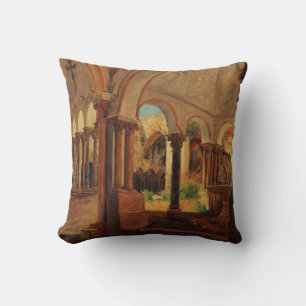 Deserted monastery yard cushion