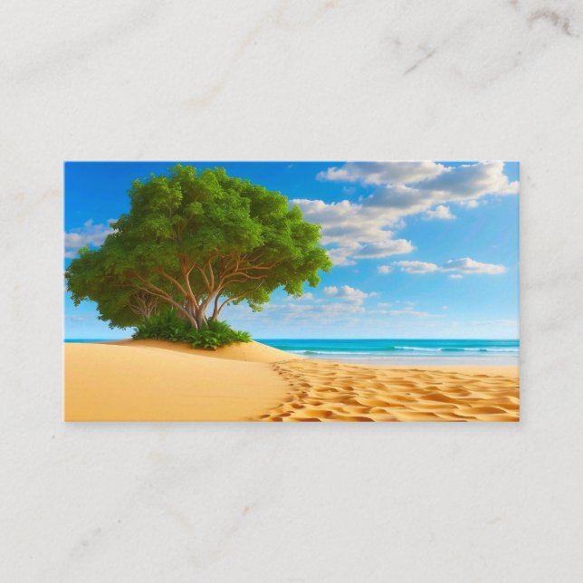 Deserted Tropical Island Sandy Beach  Enclosure Card (Front)