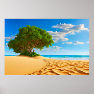 Deserted Tropical Island Sandy Beach Poster