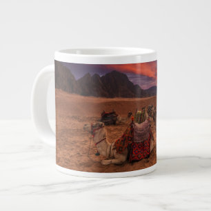 Deserts Camels Sinai Mountains Egypt Large Coffee Mug