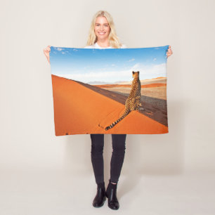 Deserts   Cheetah Savannah Desert Fleece Blanket