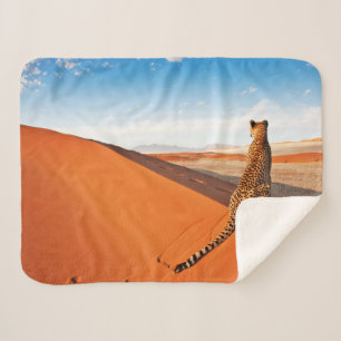 Deserts   Cheetah Savannah Desert Sherpa Blanket