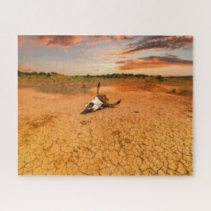 Deserts   Desert with Cow Skull Jigsaw Puzzle