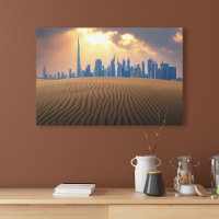 Deserts | Dubai's Skyline View from Sand Dune