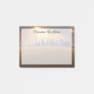 Deserts Dubai's Skyline View from Sand Dune Post-it Notes