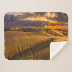 Deserts Landscape of Sand Dunes Sherpa Blanket