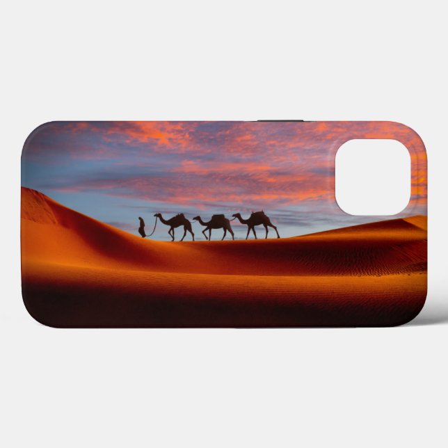 Deserts | Man & Camels in the Sand Dunes Case-Mate iPhone Case (Back (Horizontal))