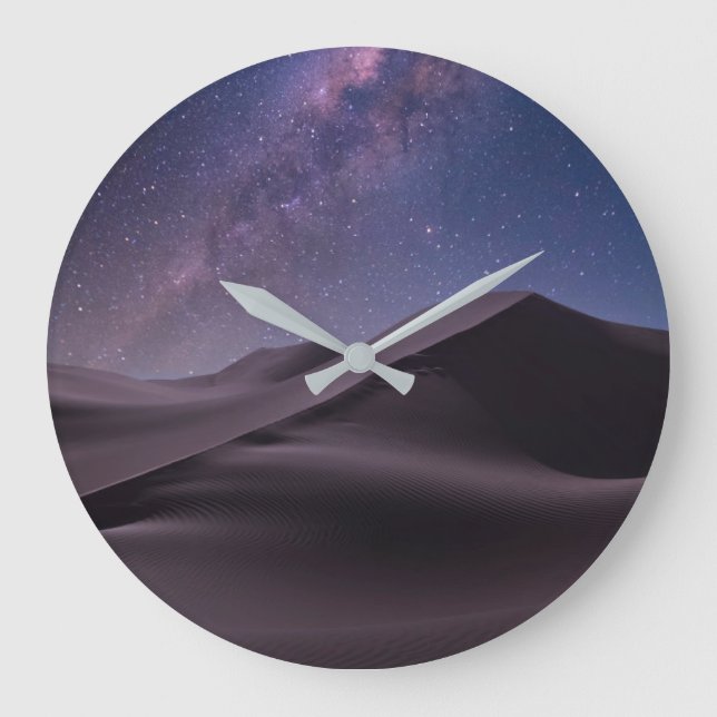 Deserts | Milky Way Starry Sky Sand Dune Dubai Large Clock (Front)