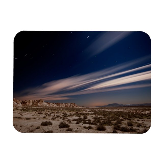Deserts | Navarre Bardenas Desert at Night Magnet (Horizontal)