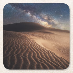 Deserts Ordos City Mongolia China Square Paper Coaster