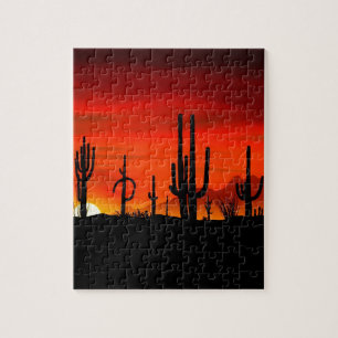 Deserts Saguaros Sonoran Arizona Jigsaw Puzzle
