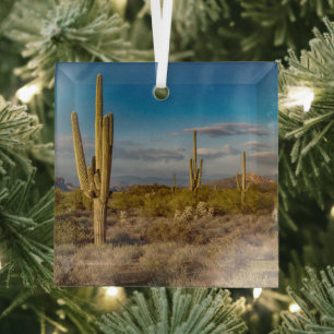 Deserts Superstition Mountains, Arizona Glass Tree Decoration