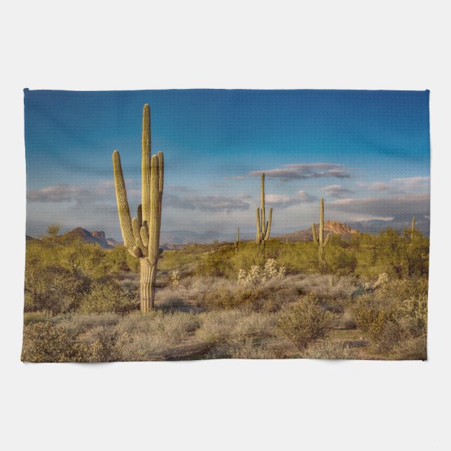 Deserts | Superstition Mountains, Arizona Tea Towel (Horizontal)
