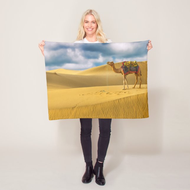 Deserts | Thar Desert Rajasthan India Camel Fleece Blanket (In Situ)