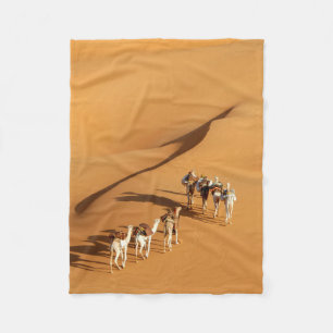 Deserts   Tuareg Walk with Camels Fleece Blanket