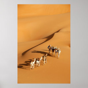 Deserts Tuareg Walk with Camels Poster